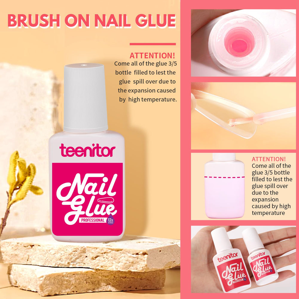 Teenitor press-on nails applied to hands demonstrating quick salon-style finish