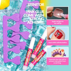 Teenitor press-on toenails worn with sandals demonstrating instant stylish toes