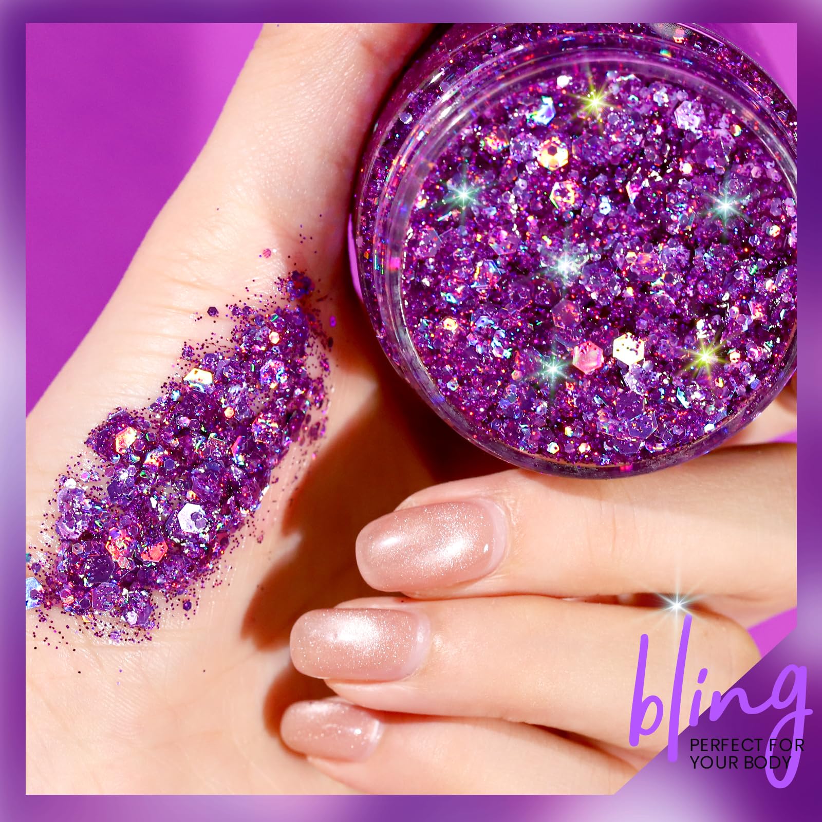 Teenitor purple gel on hand demonstrating easy application and control benefit