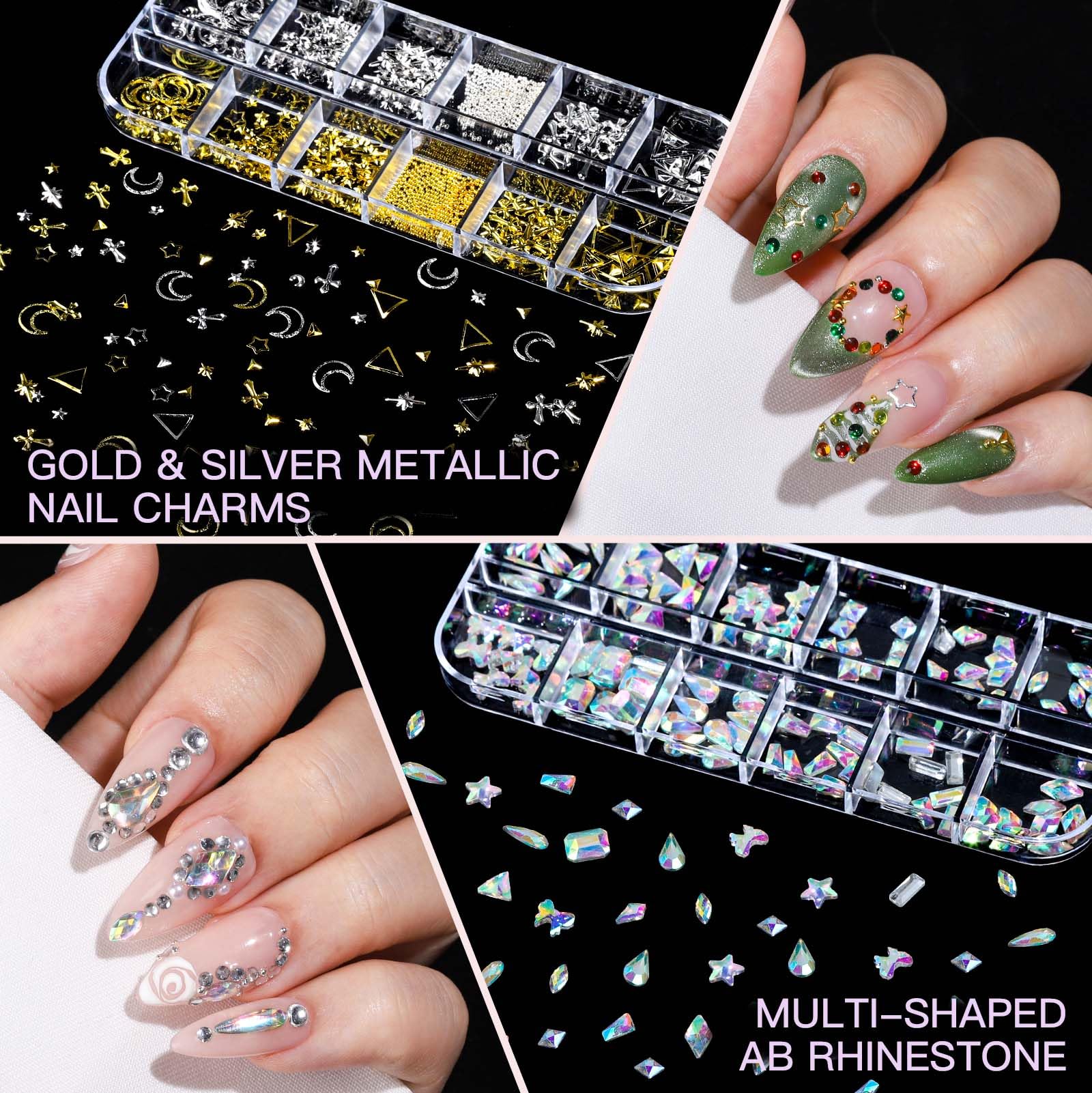 Teenitor rhinestones in assorted sizes providing sparkle and layering options