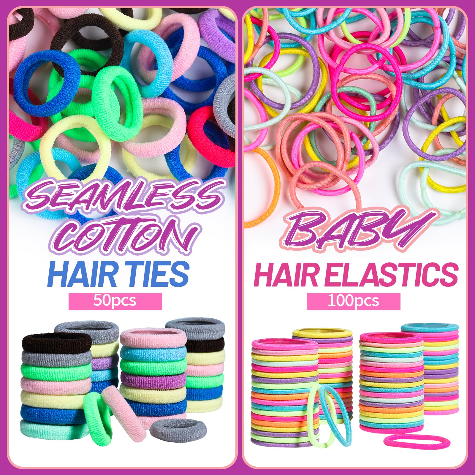 Teenitor seamless cotton ties detail demonstrating soft material for delicate hair