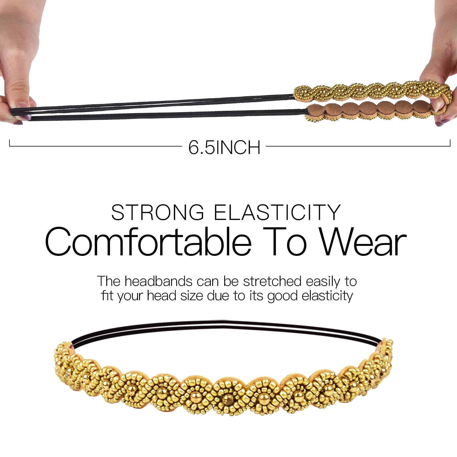 Teenitor side profile showing elastic stretch and comfortable fit on head