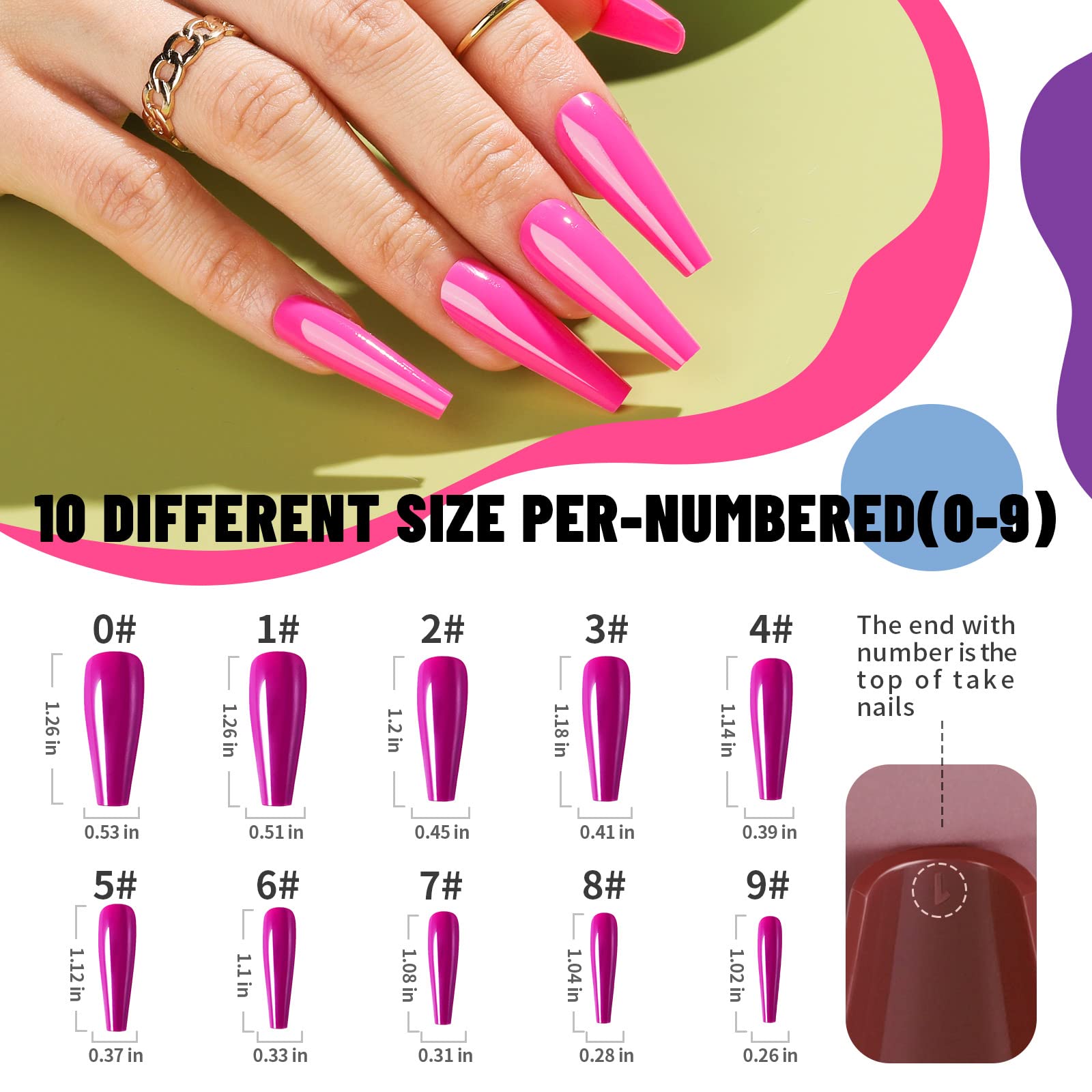 Teenitor size label detail showing numbered tips NO.0–NO.9 for quick, accurate fitting benefit