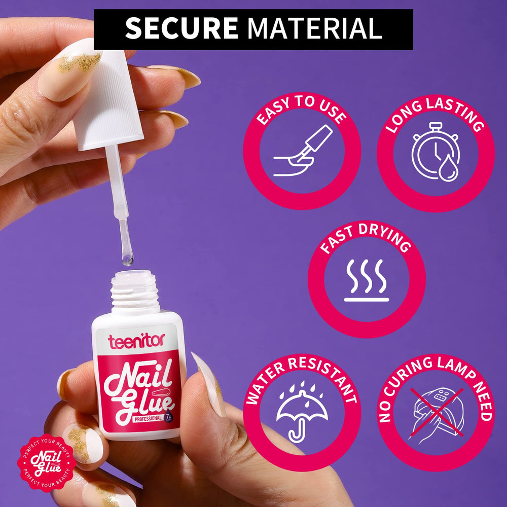 Teenitor size scale comparison next to ruler showing 7g glue bottle compact travel-friendly