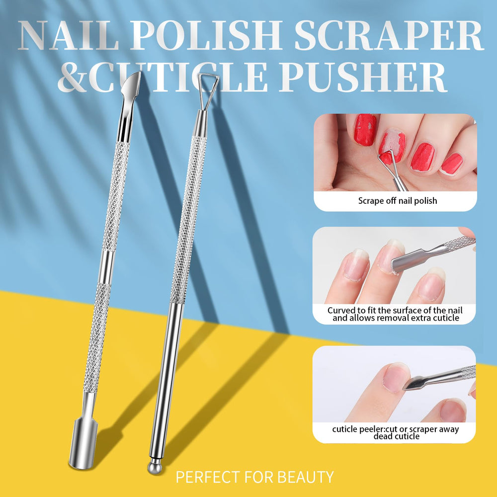 Teenitor stainless steel cuticle pusher and peeler detail for precise, durable nail care