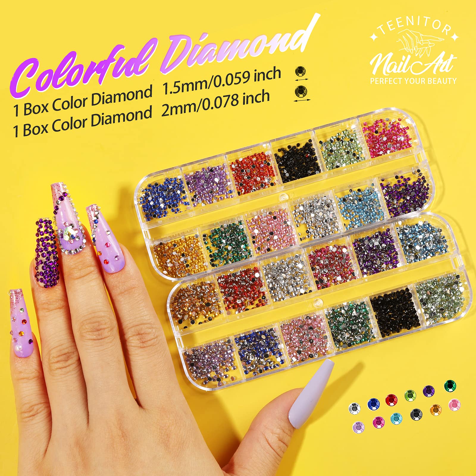 Teenitor studs and mixed shapes detail showing metallic finishes for textured designs