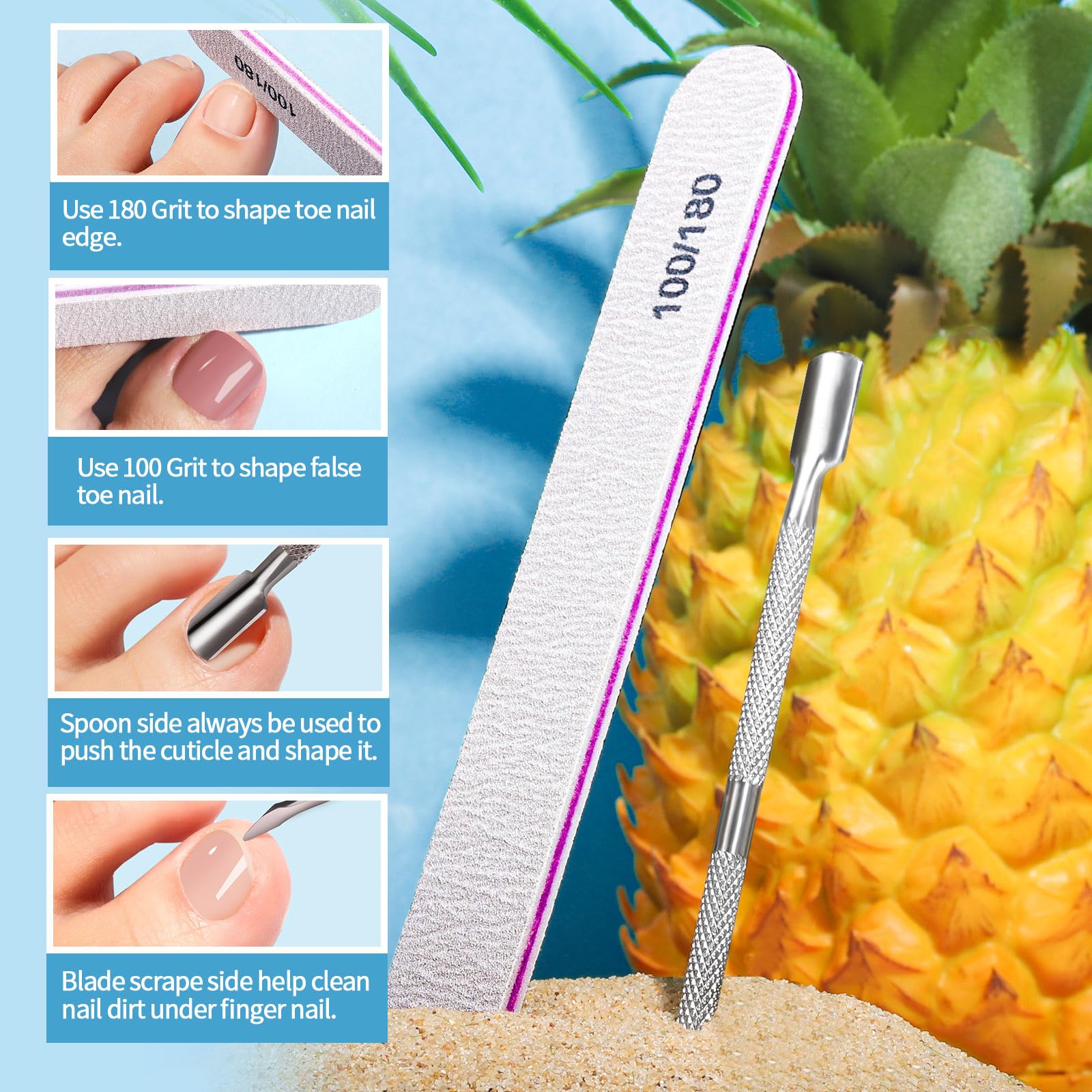 Teenitor sponge toe separator and file detail providing protection and neat shaping