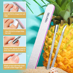 Teenitor toe separator and dual grit file showing comfortable preparation benefit