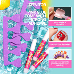 Teenitor toe tips applied on foot demonstrating salon look at home