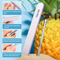Teenitor tools including file and cuticle pusher for precise prep