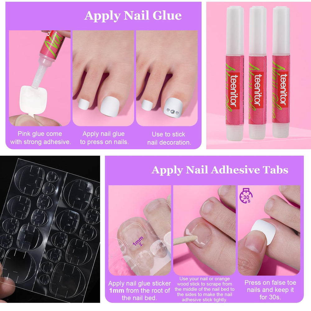 Teenitor manicure tools including file, cuticle pusher and wood sticks for prep