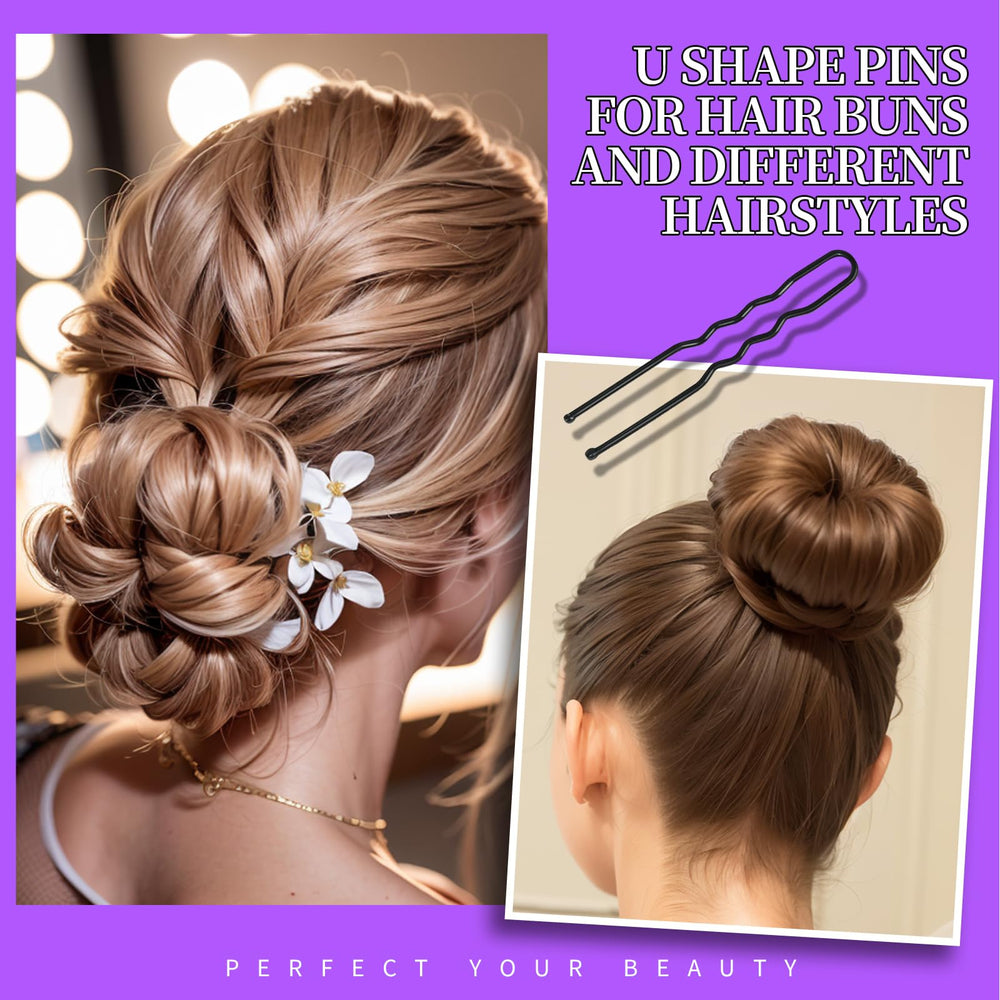 Teenitor U-pin detail holding a bun for stable updos