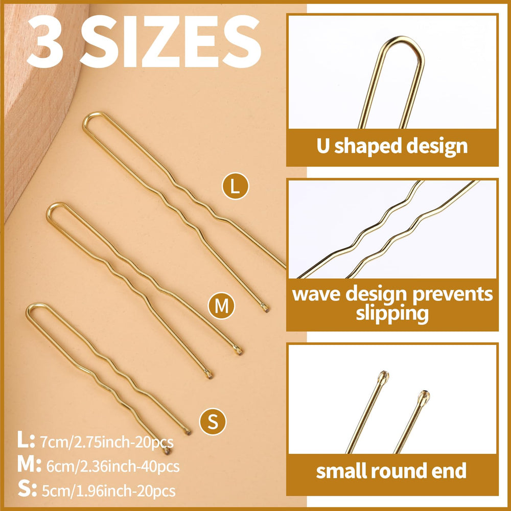 Teenitor u-shaped pins in three sizes for secure hair anchoring