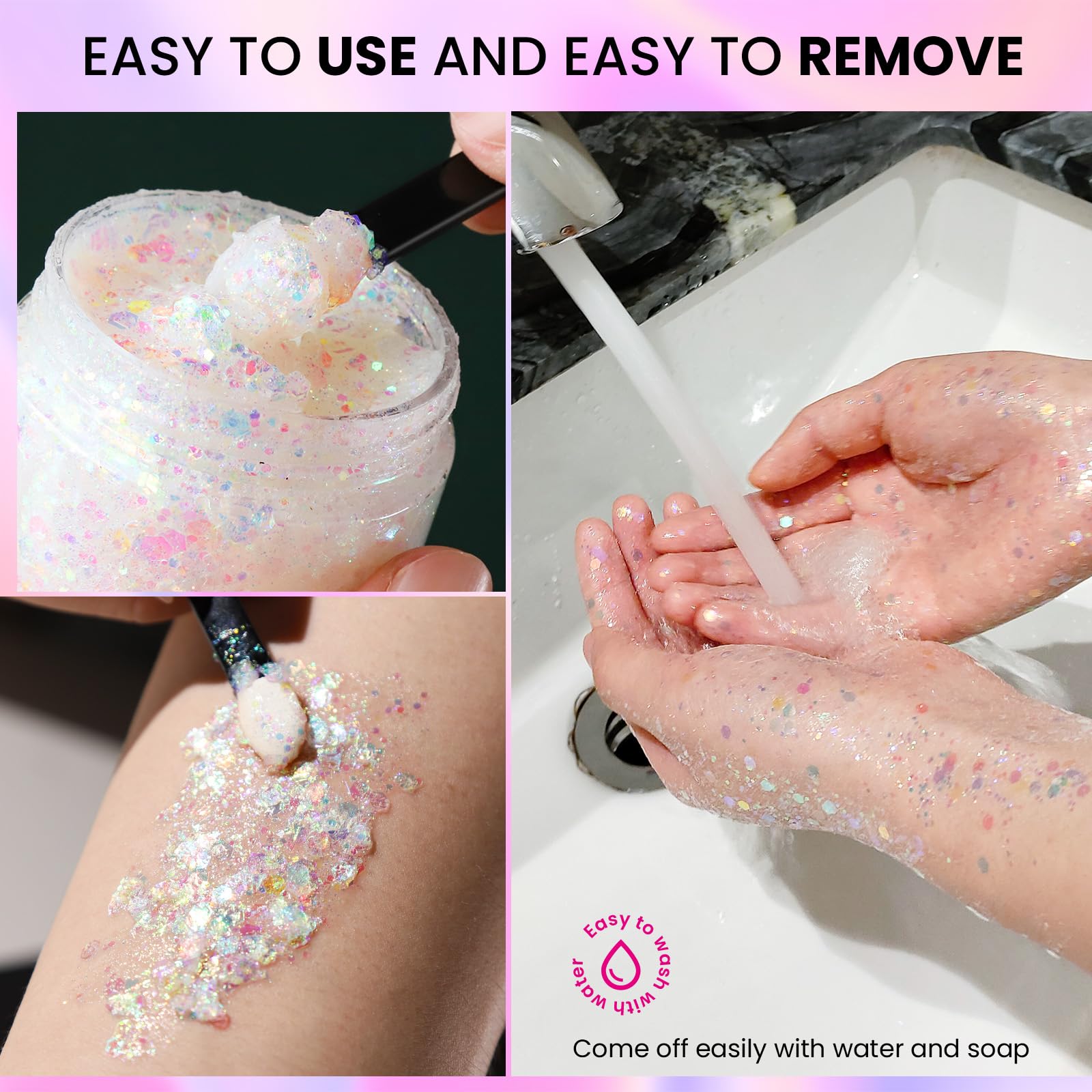 Teenitor easy wash-off demo demonstrating quick removal benefit