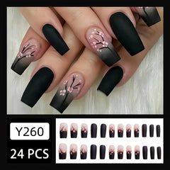 Teilihai close-up of pink to black gradient with flower detail, attractive finish