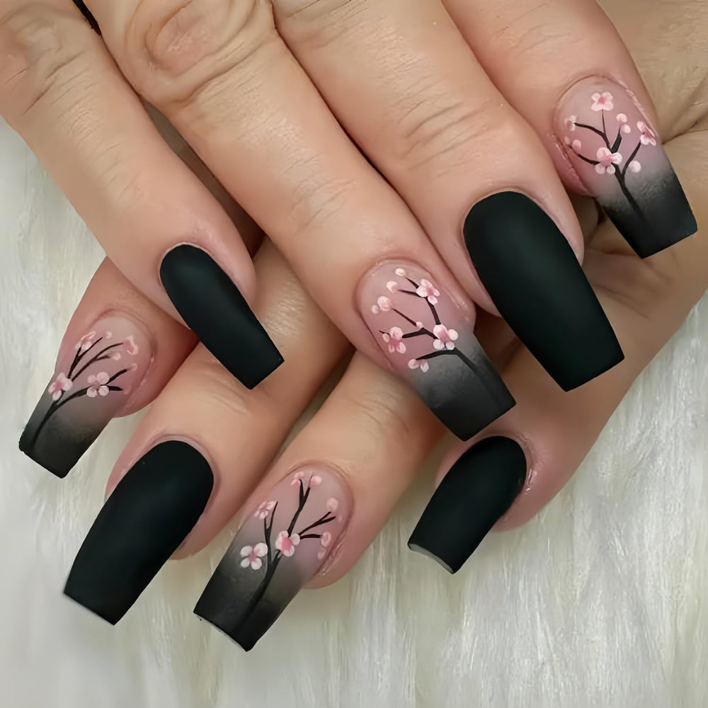 Teilihai front packaging showing 24-piece glossy coffin nails, easy salon look