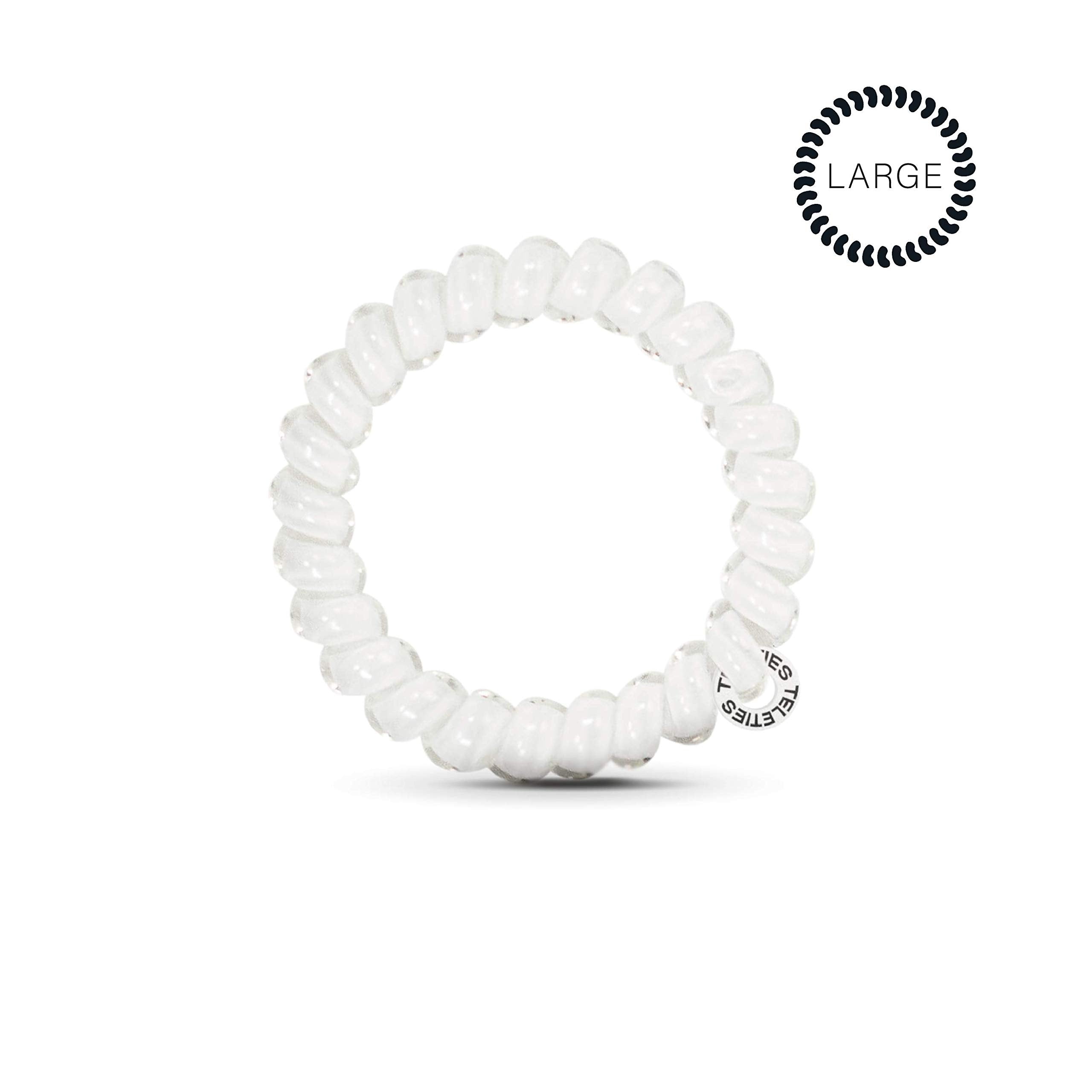 Teleties coconut white close-up of spiral texture highlighting smooth finish and gentle grip