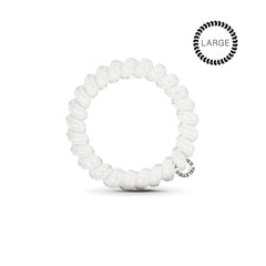 Teleties coconut white close-up of spiral texture highlighting smooth finish and gentle grip