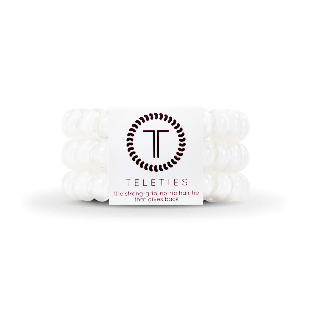 Teleties coconut white front packaging showing three coils and brand name for easy selection