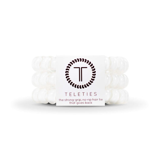 Teleties coconut white front packaging showing three coils and brand name for easy selection