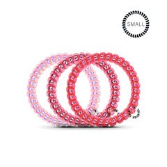 Teleties coil close-up showing smooth texture and durable spiral for gentle hold