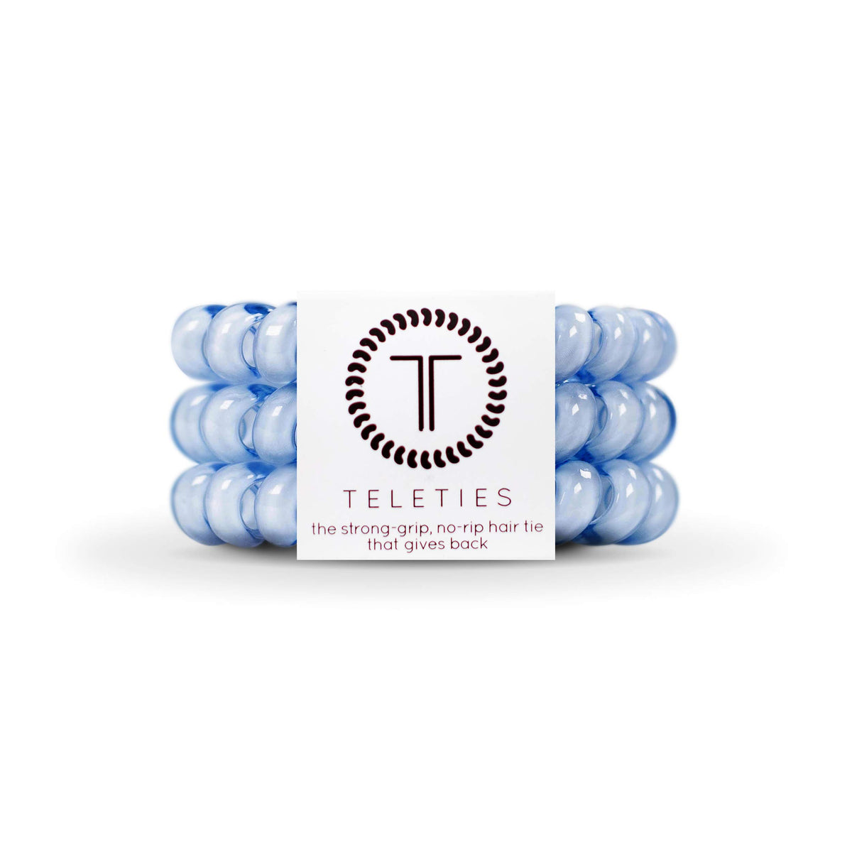 TELETIES front packaging washed denim shows product and pack benefit