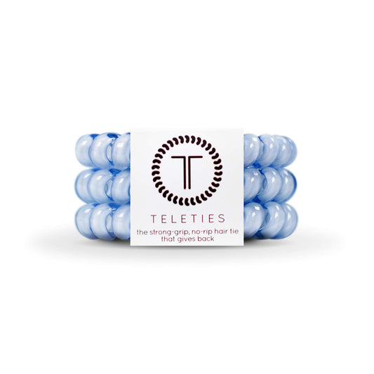 TELETIES front packaging washed denim shows product and pack benefit