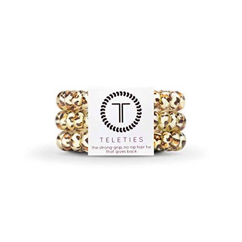 TELETIES leopard front pack showing three coils and secure grip benefit