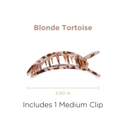 Teleties medium flat square clip side profile highlighting curved shape and comfortable head fit