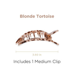 Teleties medium flat square clip side profile highlighting curved shape and comfortable head fit