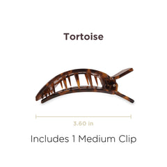 TELETIES medium flat square clip side profile highlighting curved comfort design