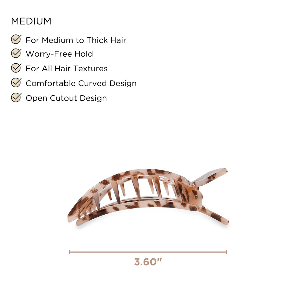 Teleties medium flat square clip close-up of bendable teeth demonstrating durable non-slip grip
