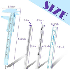 Teling plastic caliper close-up with metal inlay for accurate eyebrow measuring