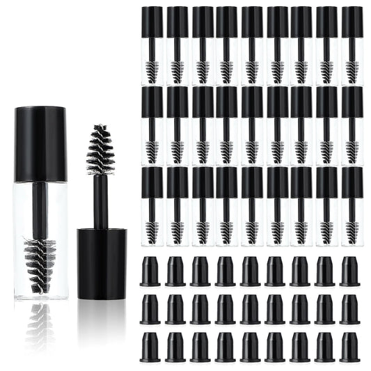Telooco front packaging showing 27 black mascara tubes and wands, travel-ready convenience