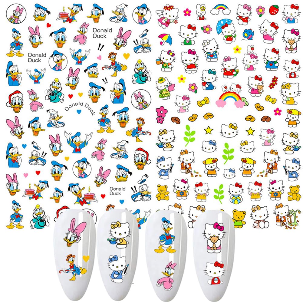 Temote close-up of a sticker sheet highlighting crisp cartoon detail and easy application