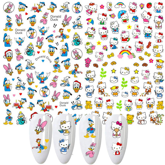 Temote close-up of a sticker sheet highlighting crisp cartoon detail and easy application