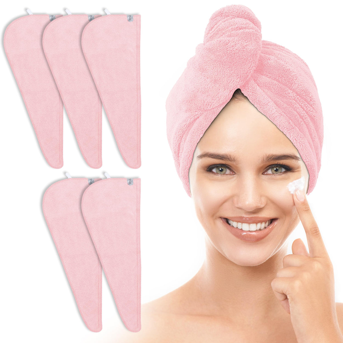 TENSTARS front packaging showing five pink wraps, organized for quick grab