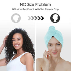 TENSTARS model wearing towel wrap in bathroom demonstrating hands-free drying convenience