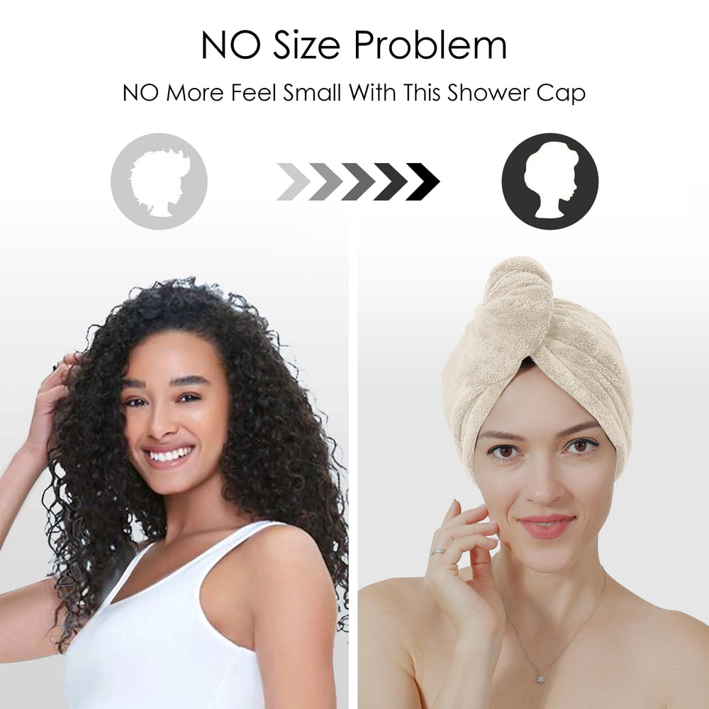 TENSTARS towel wrap worn by woman in bathroom showing convenient use