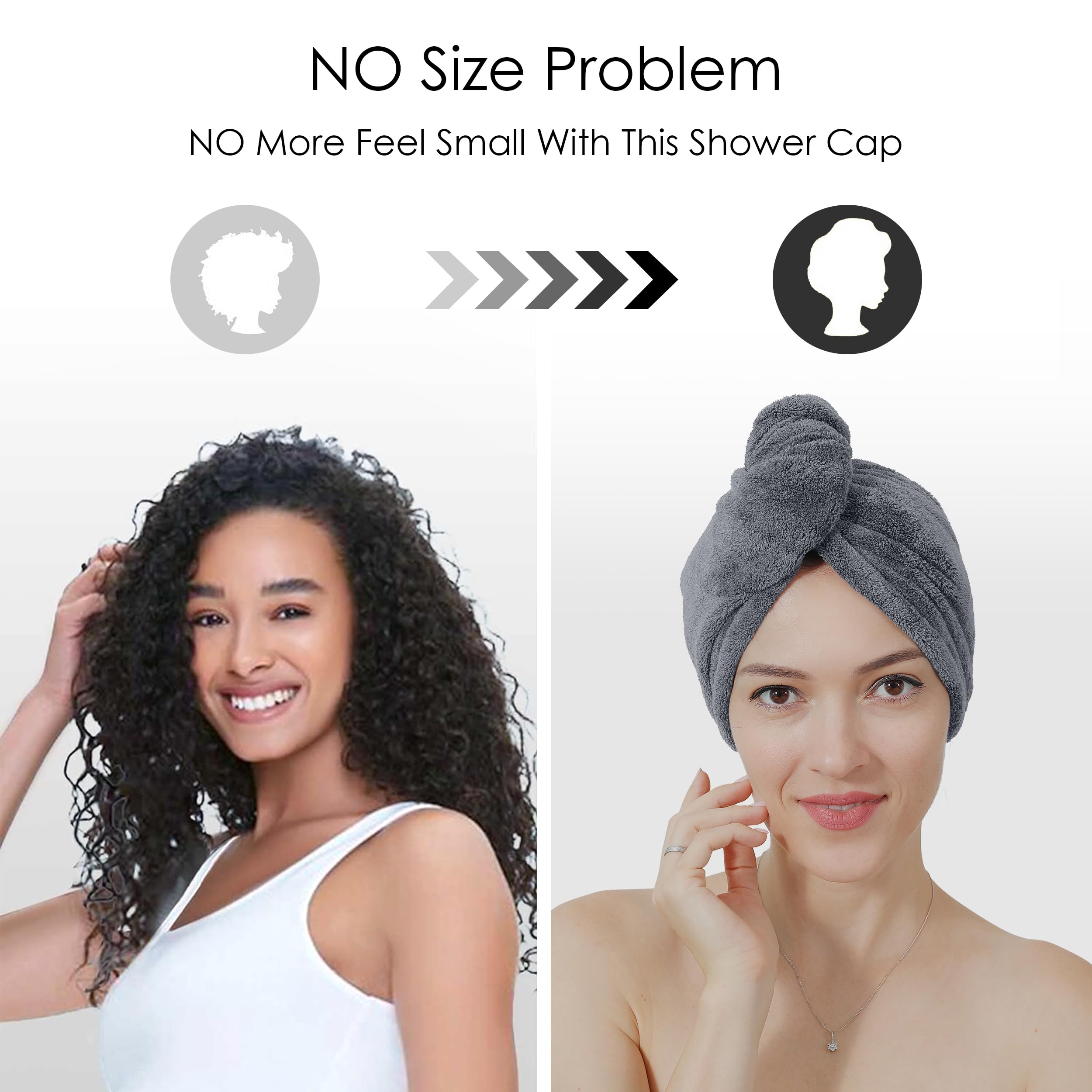 TENSTARS model wearing towel wrap in bathroom showing hands-free drying benefit