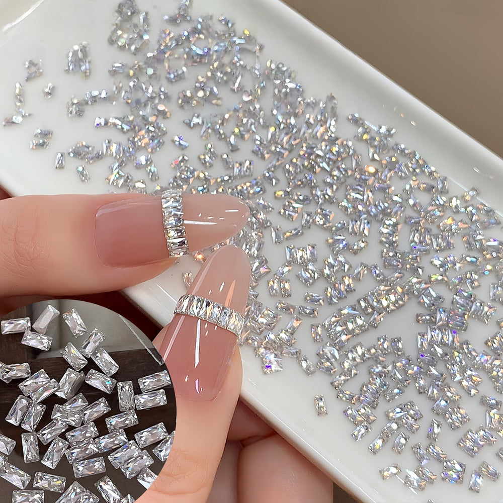 Tephrent front packaging showing 200 rectangular zircon rhinestones and kit benefit