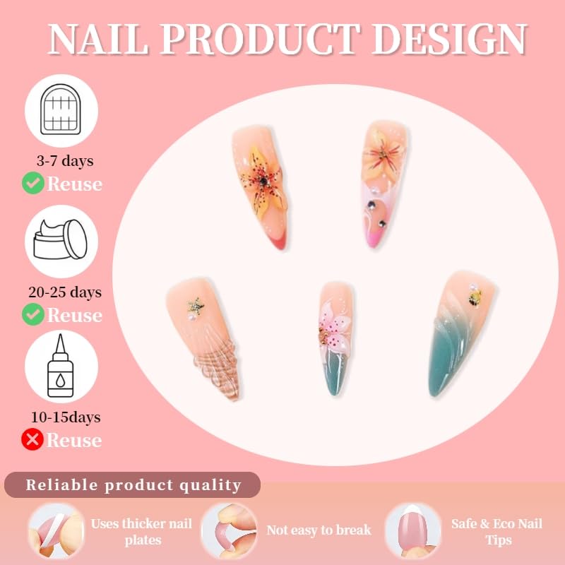 Tephrent nails held in hand to show length and scale for realistic sizing