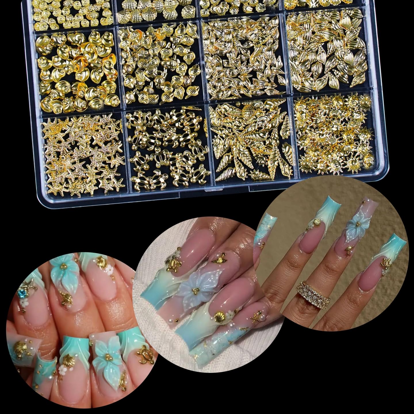 Tephrent tweezers and charms staged for application for easier precise placement
