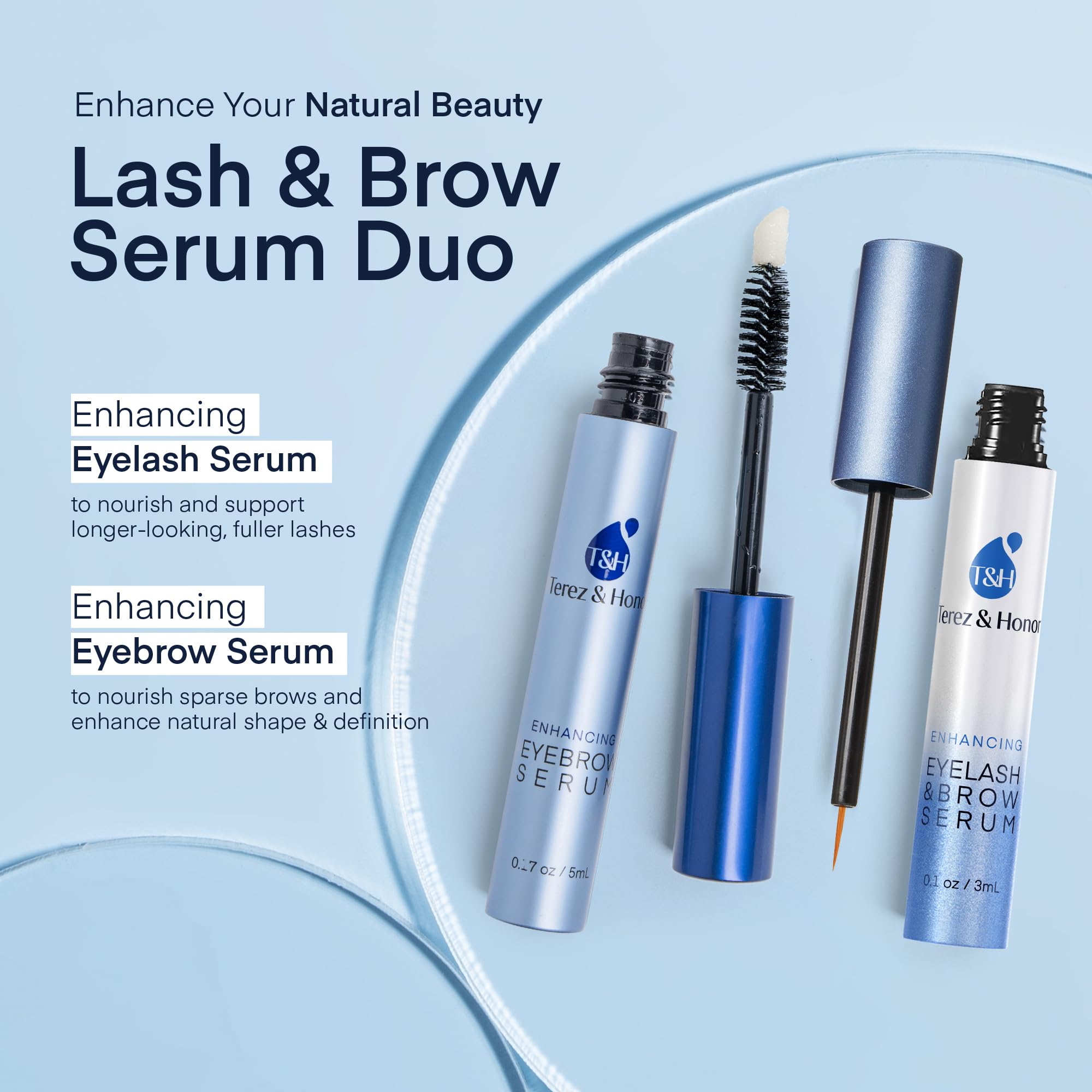 TEREZ & HONOR applying lash serum to upper lash line for neat placement