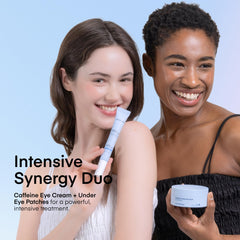TEREZ & HONOR caffeine eye cream tube detail showing applicator and smooth formula
