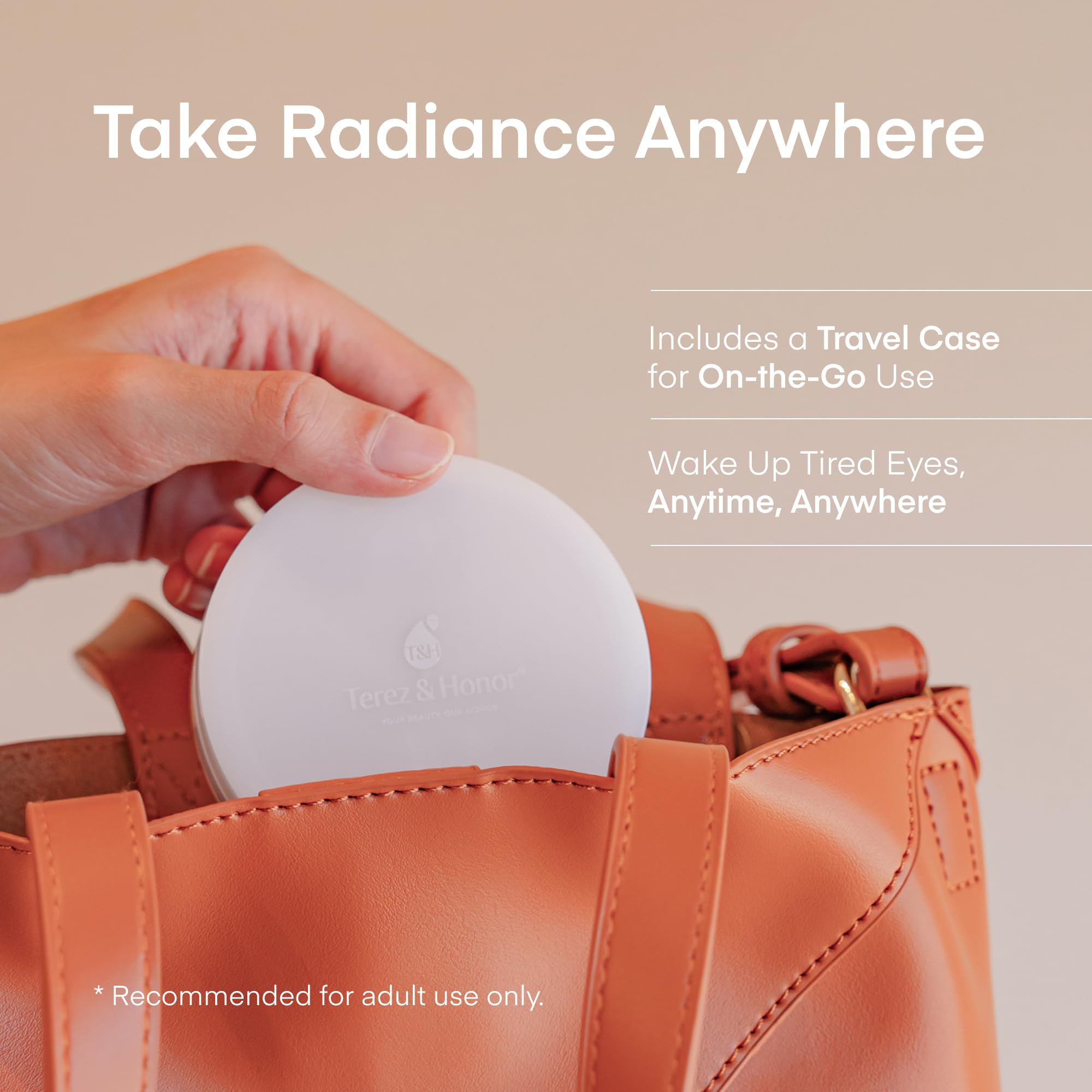 TEREZ & HONOR travel case with jar illustrating portability for trips