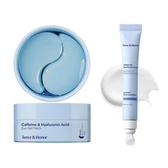 TEREZ & HONOR front packaging showing the two-step eye kit and quick benefits