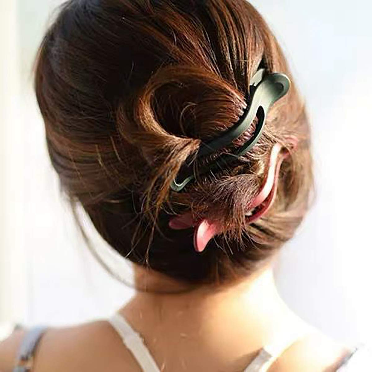 Tergy clip securing long hair in a tidy updo for comfortable wear