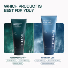 TERNS Mayday before-and-after skin showing reduced redness and restored comfort