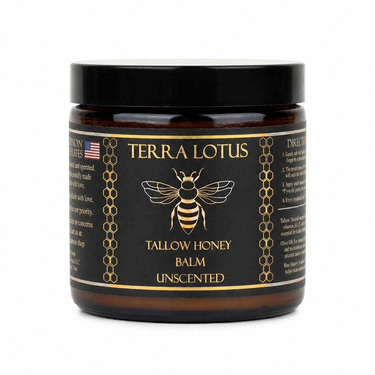 Terra Lotus front jar showing label and clean packaging benefit